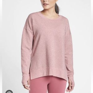 Athleta Balance Pullover Heathered Pink XS Sweatshirt